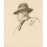 * Dodd (Francis H.,1874-1949). Portrait of a man in a trilby, 1915
