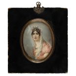 * Renoir (late 19th century). Oval portrait miniature of a lady