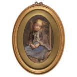 * Copinger (A., 19th century). Oval portrait of a young girl, 1860