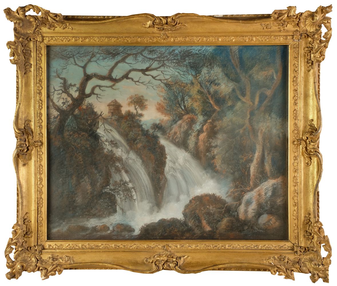 * French School. Landscape with Waterfall, later 18th century - Image 2 of 2