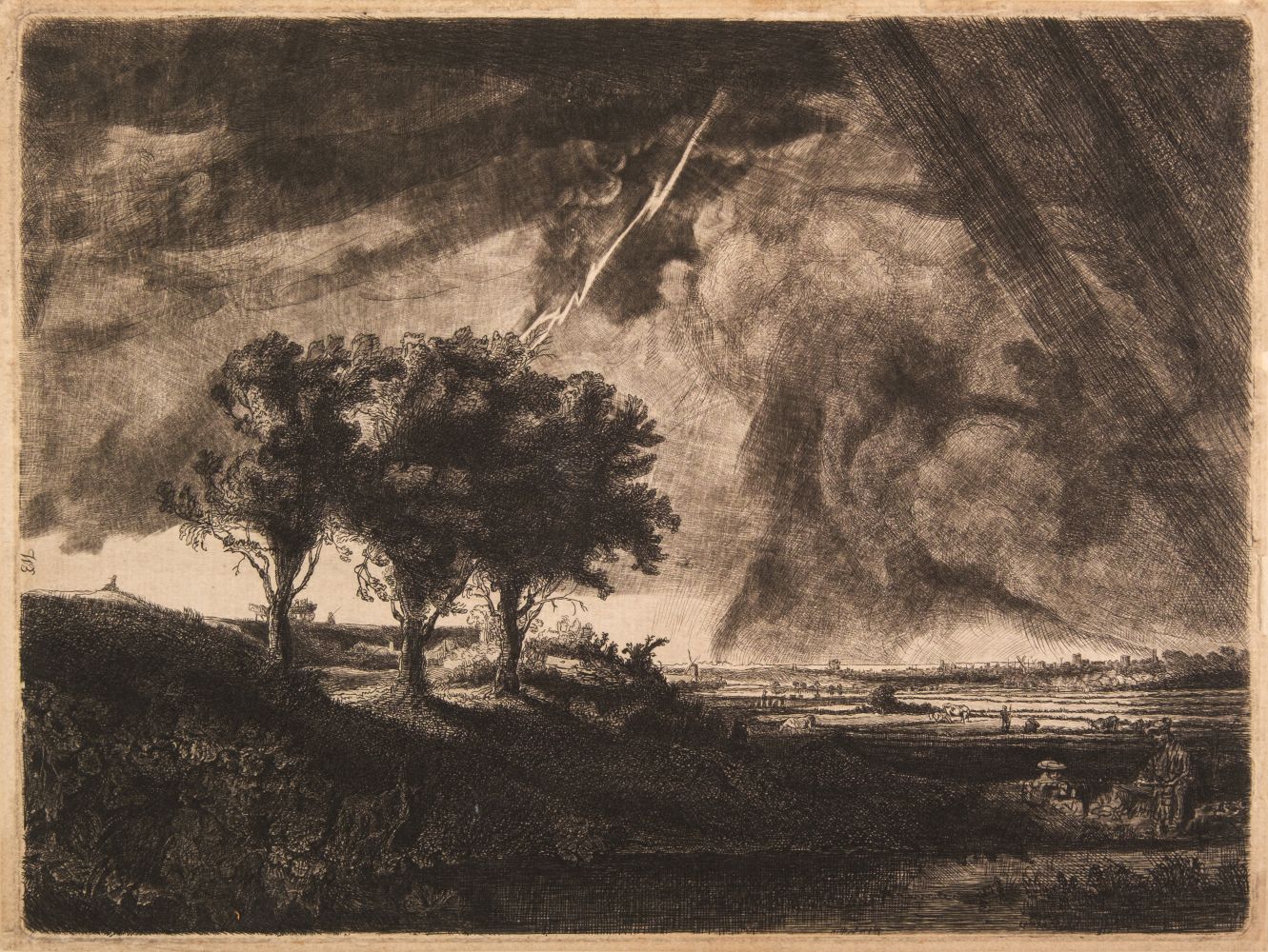 * Baillie (Captain William, 1723-1810). The Three Trees after Rembrandt, 1758