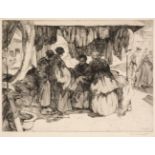 * MacNab (Iain, 1890-1967). French Market Place, etching on pale cream wove paper