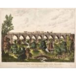 * Stephenson (George). Viaduct over the Sankey Canal and Valley, circa 1830