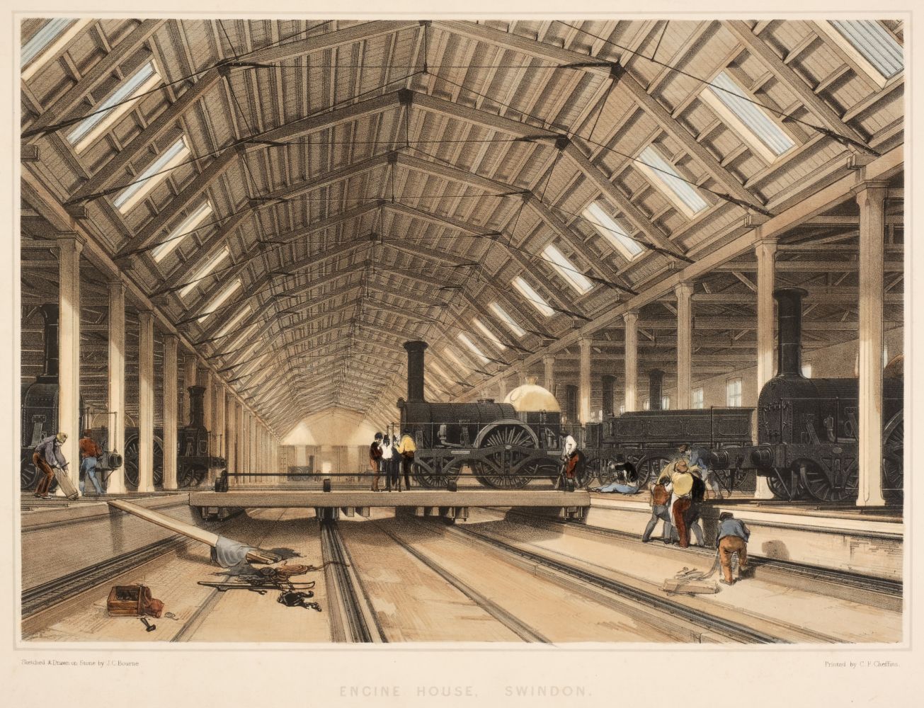* Bourne (J. C.). Engine House Swindon & Bath Station, circa 1850