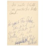 * Kopelev (Lev, 1912-1997). Autograph Letter Signed, ‘Lev Kopelev’, no place, no date