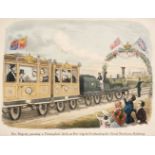 Railways. Her Majesty passing a Triumphal Arch on Her trip to Scotland, circa 1850