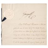 * George IV (1762-1830), Document Signed, ‘George R’, as King, 6 December 1823,