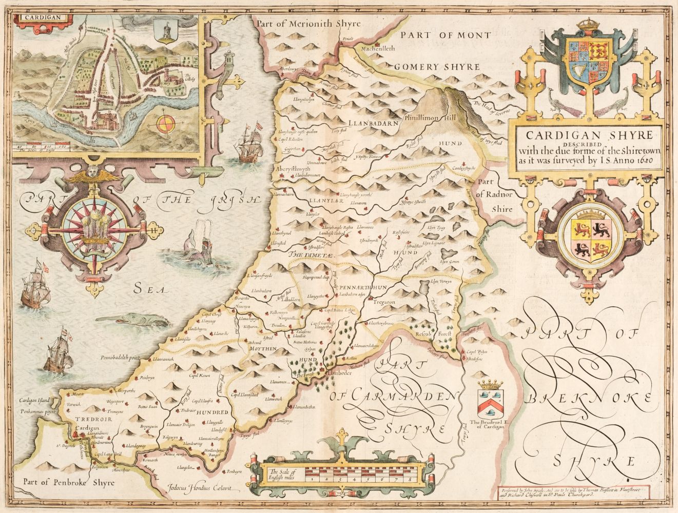 Wales. Speed (John), Cardigan Shyre Described..., and two others, 1676 and later