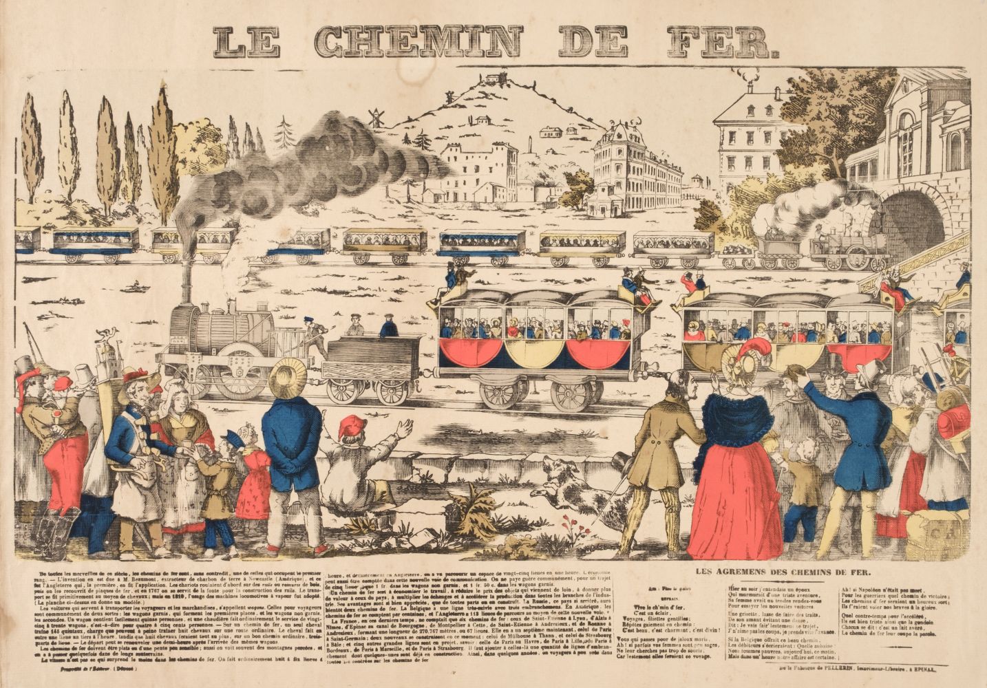 * French railways. Le Chemin de Fer, Epinal: Fabrique de Pellerin, circa 1840