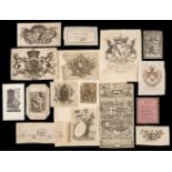 * Bookplates. A collection of approximately 45 bookplates, 16th-19th centuries