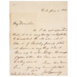 * Canning (George, 1770-1827), Autograph Letter Signed, ‘Geo. Canning’, 1st June 1824