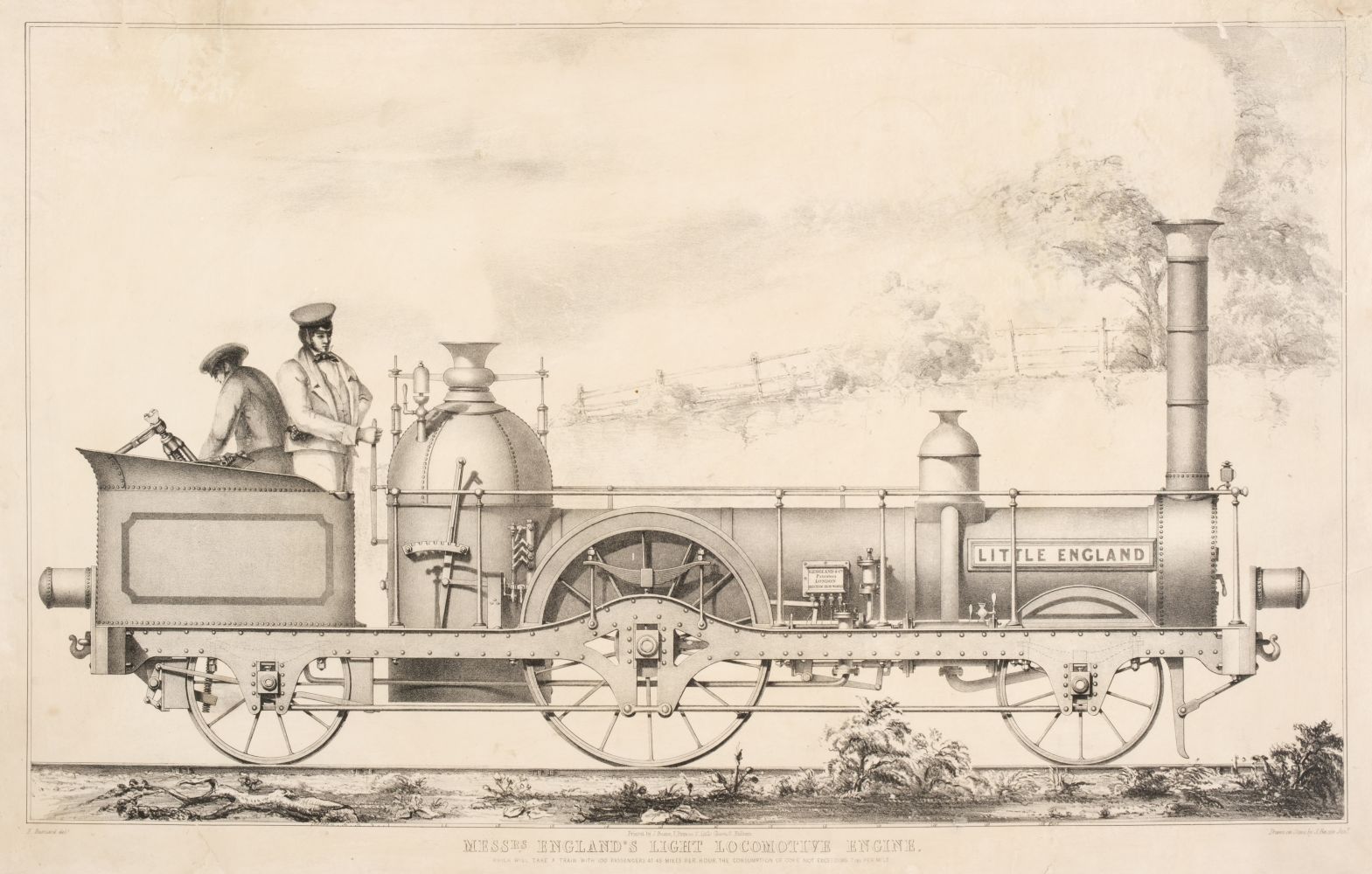 * Basire (James). "Messrs England's Light Locomotive Engine", circa 1851