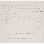 * Christian VIII (1786-1848), Autograph Letter Signed, ‘Christian’, Copenhagen, 3 November 1841