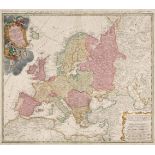 Europe. Homann (J. B. heirs of), Europa Secundum..., 1743