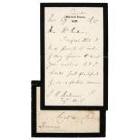 * Disraeli (Benjamin, 1804-1881). Autograph Letter Signed, ‘B Disraeli’, 27 November 1875