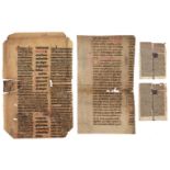 * Illuminated & printed leaves. A collection of 16 manuscript and printed leaves, 12th-15th centurie