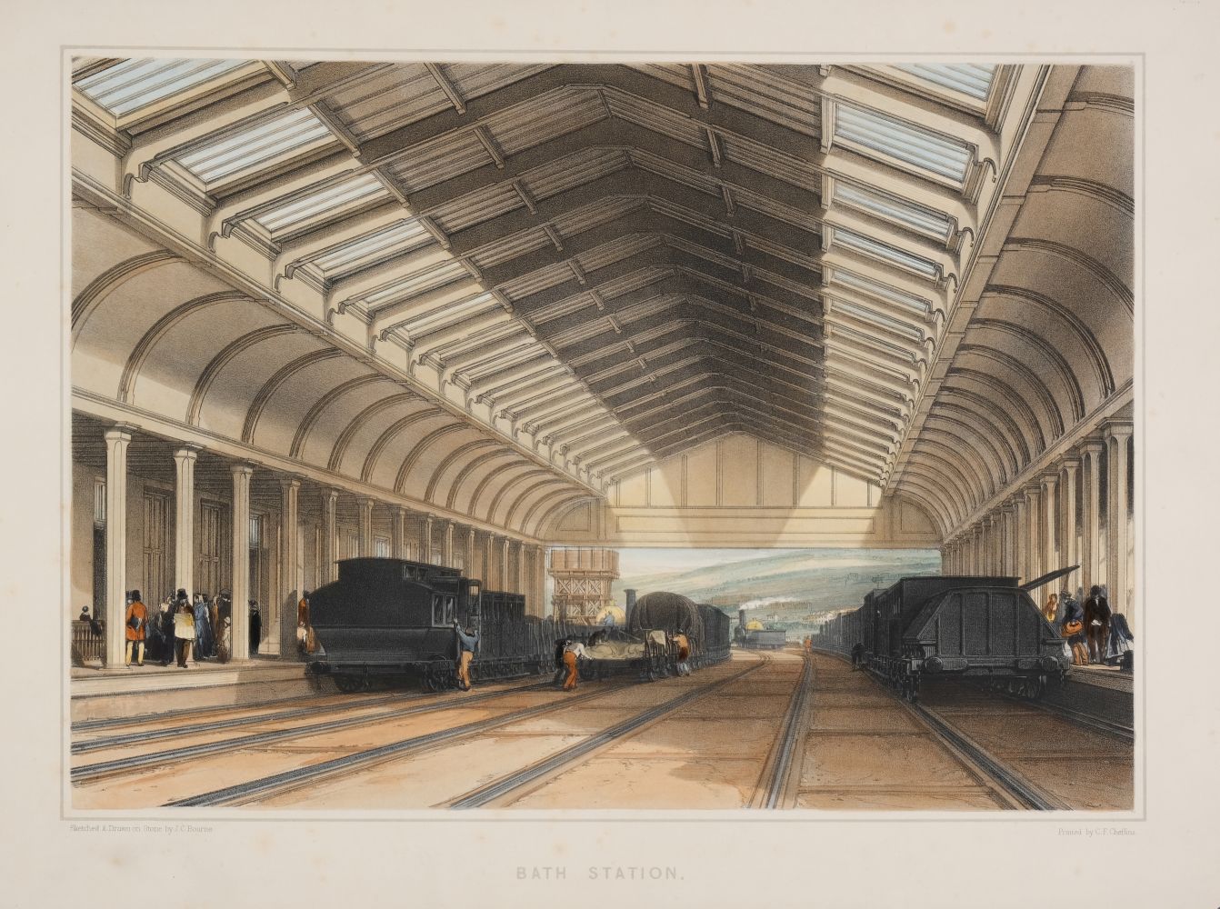 * Bourne (J. C.). Engine House Swindon & Bath Station, circa 1850 - Image 2 of 2