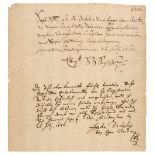 * Ernst I (1601-1675), Document Signed, as Duke of Saxe-Gotha, Friedenstein, 26th July 1652