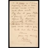 * Elmore (Belle, 1873-1910). Autograph Letter Signed, ‘Belle’, [London?], ‘Wednesday’, no date