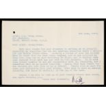 * Campbell (Malcolm, 1885-1948 . Typed Letter Signed, ‘M Campbell’, Reigate, 5 June 1947