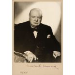 Churchill (Winston Spencer, 1874-1965). Photograph Signed, 1955