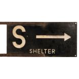 * ARP, A WWII enamel "Shelter" double-sided sign