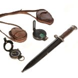 * Sherwood Foresters. A WWI Officer's compass plus other items