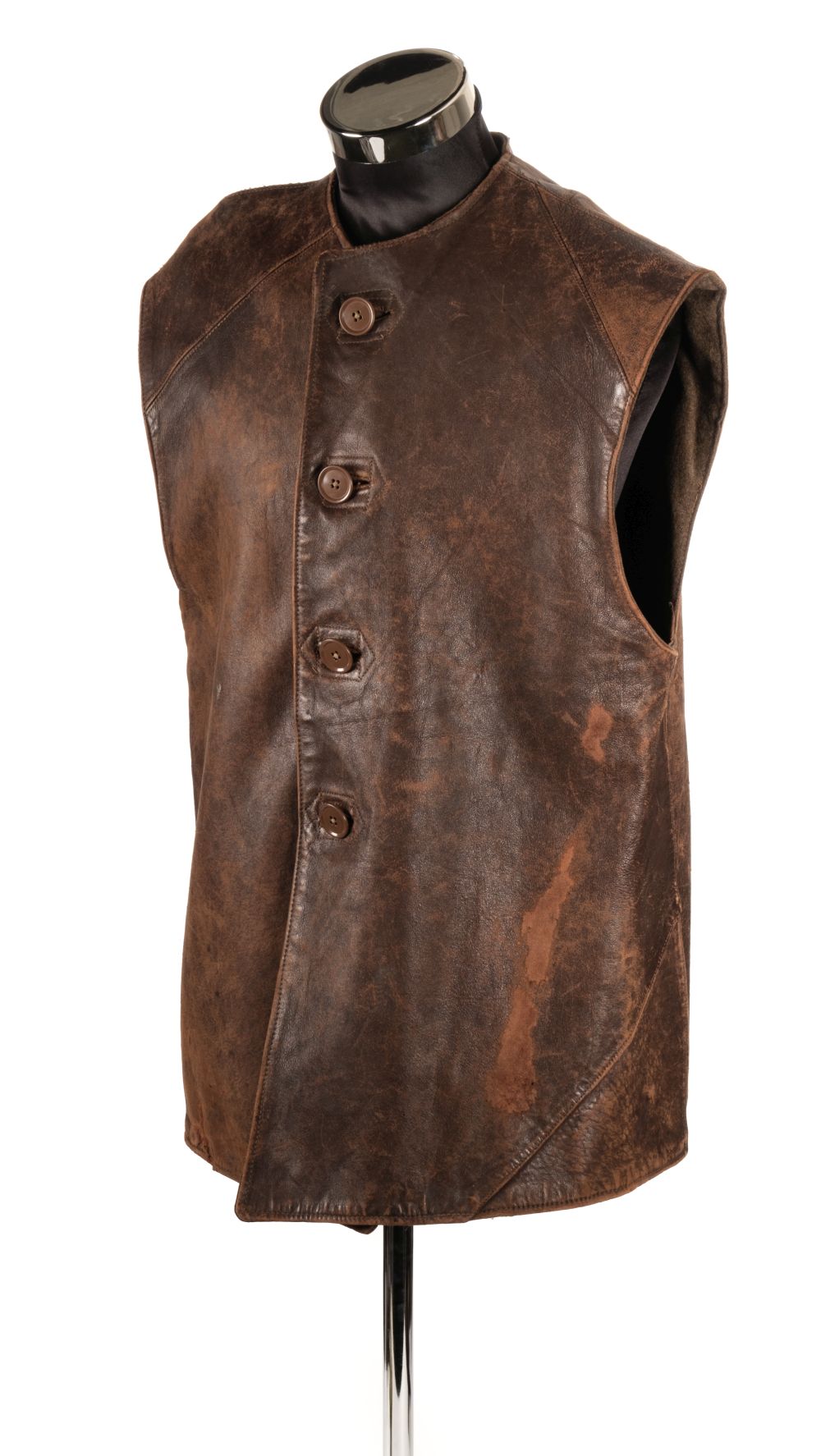 * Jerkin. A WWII military brown leather jerkin, no.2, dated 1944