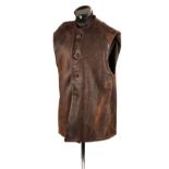 * Jerkin. A WWII military brown leather jerkin, no.2, dated 1944