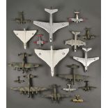 * Model Aircraft. A collection of WWII period model aircraft including Lancaster, Vulcan etc