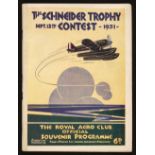 * Schneider Trophy. An official programme for 1931 and other aviation ephemera