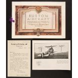 * Ruston Aircraft Production. A Souvenir of Ruston's 1000th Aeroplane