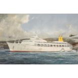 * Ward (Richard, 1916-1993). S.S. Canberra, Falklands 1982, watercolour & gouache