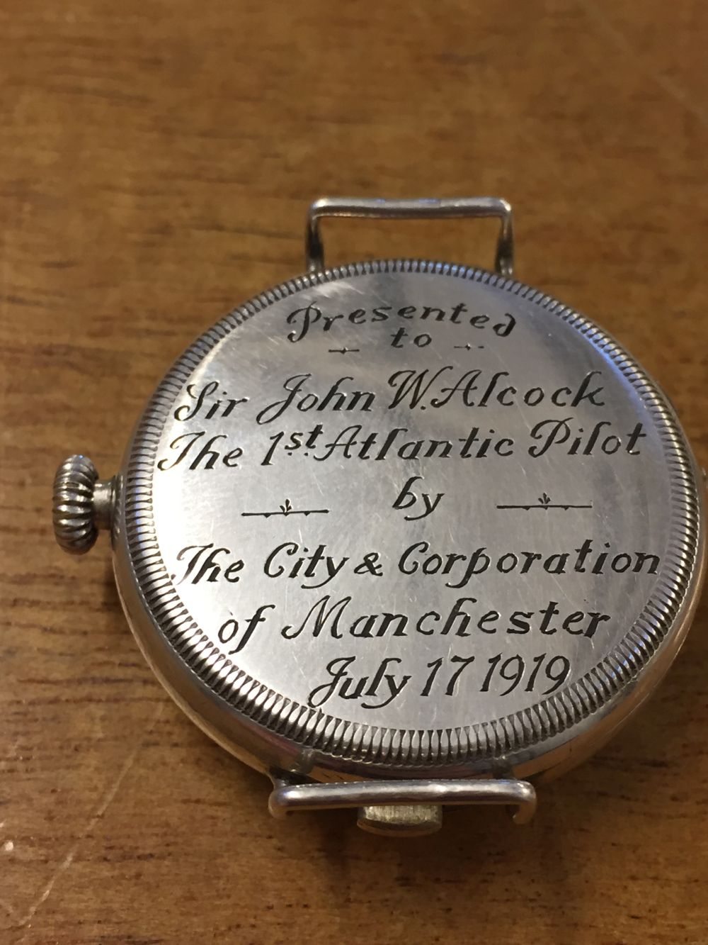 * Alcock & Brown. A wristwatch presented to Captain Alcock 17 July 1919 - Image 8 of 10