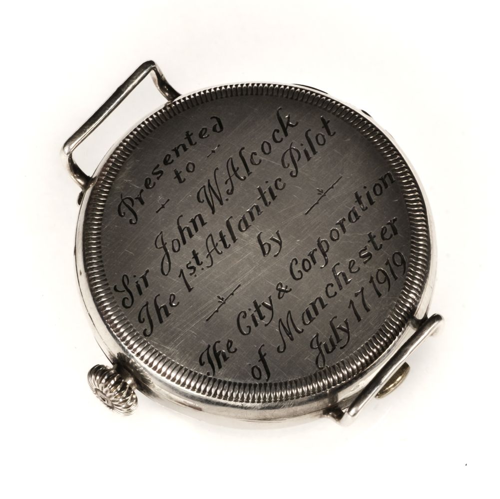 * Alcock & Brown. A wristwatch presented to Captain Alcock 17 July 1919 - Image 2 of 10