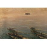 ARR * § Cooper (Alfred Egerton, 1883-1974). Naval N.S.7 over Fleet, 1918, oil on canvas