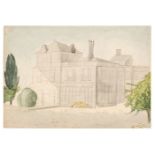 * Churchill (Clementine, 1885-1977). Pencil and watercolour of an unidentified building