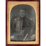 * Ninth-plate daguerreotype of a British military officer, c.1845