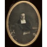 * Daguerreotype. A large half-plate daguerreotype of a priest, photographed by Millet, c. 1850