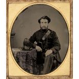 * Sixth-plate ambrotype of a British Infantry officer, mid-1850s