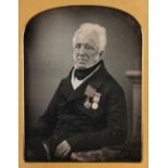* 1/2-plate daguerreotype of a Peninsular War veteran, c. 1850