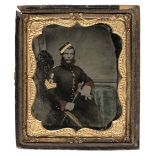 * Sixth-plate ambrotype of a Farrier Sergeant, Irish Regiment, c.1860