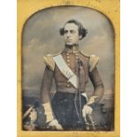 * Quarter-plate daguerreotype of a British officer of the (?)2nd (Queen’s) Regiment
