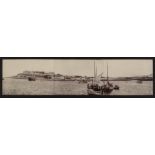 * China. Three-part gelatin silver print of (?)Chefoo Harbour, c. 1900s