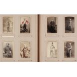 * Miltary Officers. An album containing 10 cabinet cards and 70 cartes de visite