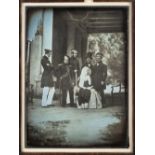 * 3/4-plate daguerreotype of a military group, Calcutta, 1847