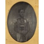 * Half-plate daguerreotype of a British naval officer, late 1840s