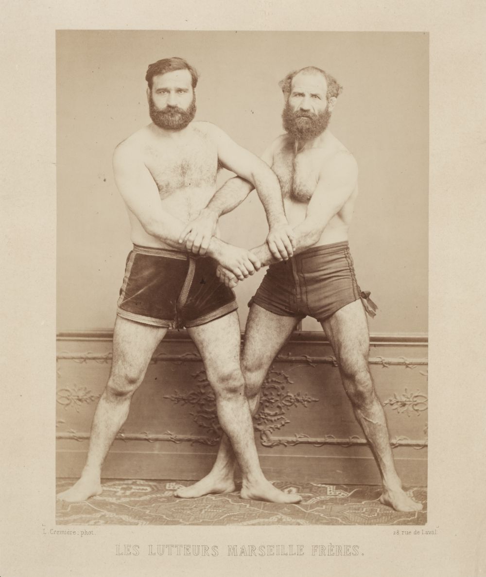 * Cremiere (Leon). Two portraits of the Greco-Roman wrestlers, the Marseille brothers, 1860s
