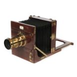 * Ross of London mahogany & brass 6½ x 8½ full plate camera