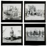 * Military Lantern Slides. A group of 55 diapositive magic lantern slides, c. 1910-15